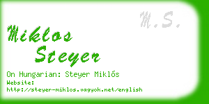 miklos steyer business card